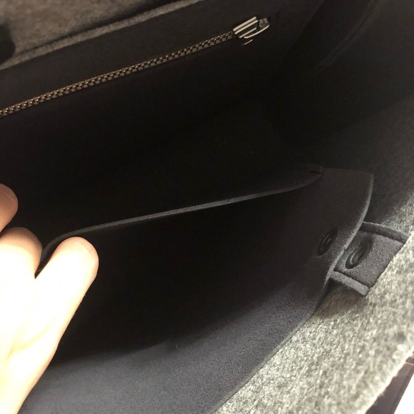 Structured Felt Grey Work Purse or Day Bag - Picture 6 of 9